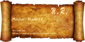 Mazur Rudolf névjegykártya